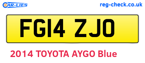 FG14ZJO are the vehicle registration plates.