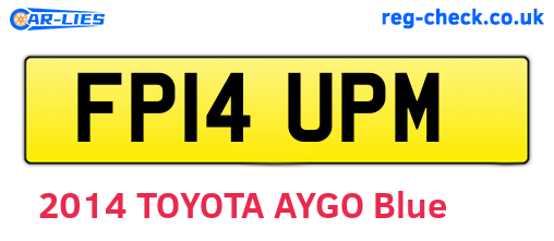 FP14UPM are the vehicle registration plates.