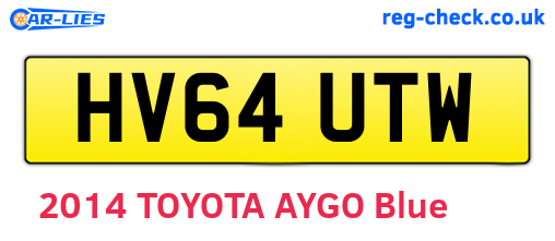 HV64UTW are the vehicle registration plates.