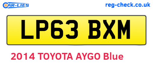 LP63BXM are the vehicle registration plates.