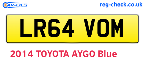 LR64VOM are the vehicle registration plates.