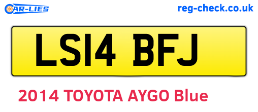 LS14BFJ are the vehicle registration plates.