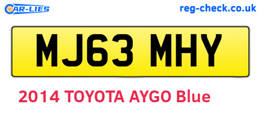 MJ63MHY are the vehicle registration plates.