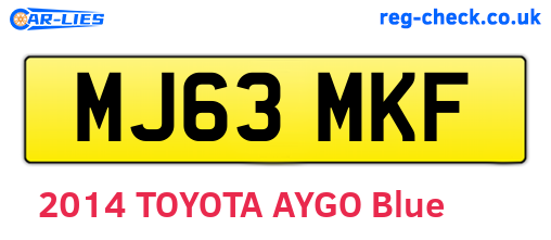 MJ63MKF are the vehicle registration plates.
