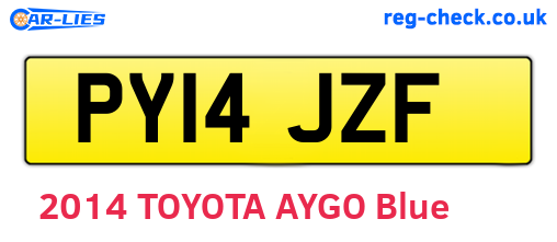 PY14JZF are the vehicle registration plates.