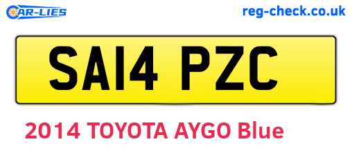 SA14PZC are the vehicle registration plates.