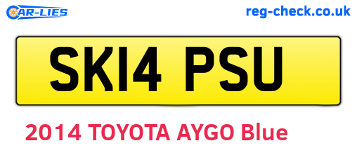 SK14PSU are the vehicle registration plates.