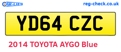 YD64CZC are the vehicle registration plates.