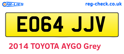 EO64JJV are the vehicle registration plates.