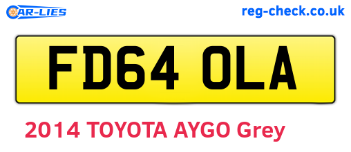 FD64OLA are the vehicle registration plates.