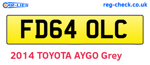 FD64OLC are the vehicle registration plates.