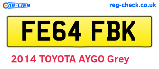 FE64FBK are the vehicle registration plates.