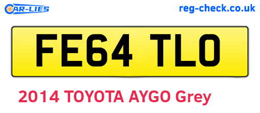 FE64TLO are the vehicle registration plates.