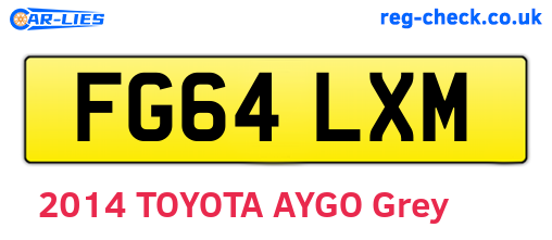 FG64LXM are the vehicle registration plates.