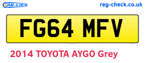 FG64MFV are the vehicle registration plates.