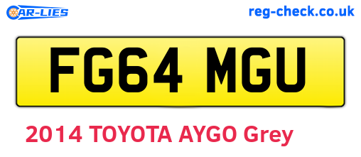FG64MGU are the vehicle registration plates.