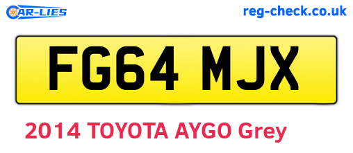 FG64MJX are the vehicle registration plates.