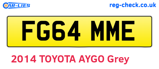 FG64MME are the vehicle registration plates.