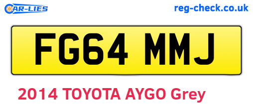 FG64MMJ are the vehicle registration plates.