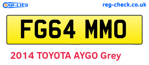 FG64MMO are the vehicle registration plates.
