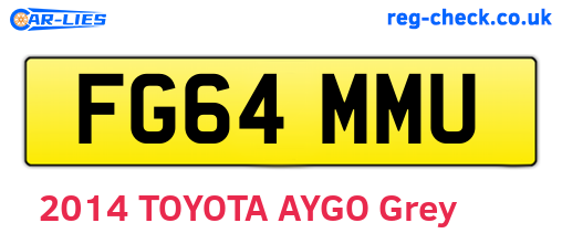 FG64MMU are the vehicle registration plates.