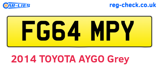 FG64MPY are the vehicle registration plates.