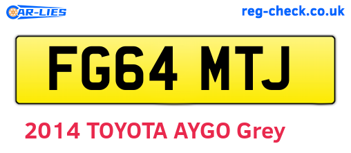FG64MTJ are the vehicle registration plates.