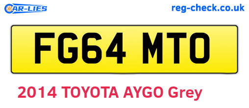 FG64MTO are the vehicle registration plates.