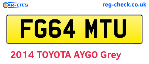 FG64MTU are the vehicle registration plates.