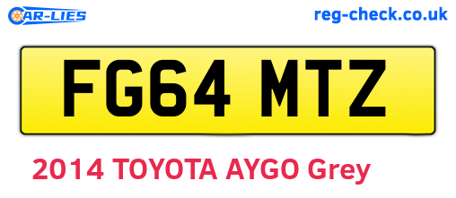 FG64MTZ are the vehicle registration plates.