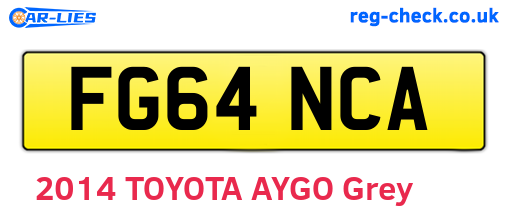 FG64NCA are the vehicle registration plates.