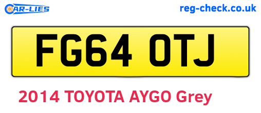 FG64OTJ are the vehicle registration plates.