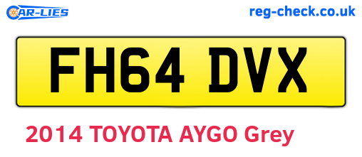FH64DVX are the vehicle registration plates.