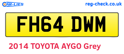 FH64DWM are the vehicle registration plates.