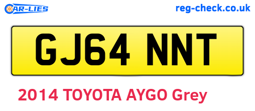 GJ64NNT are the vehicle registration plates.
