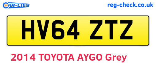 HV64ZTZ are the vehicle registration plates.