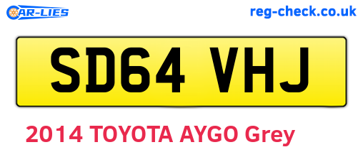 SD64VHJ are the vehicle registration plates.