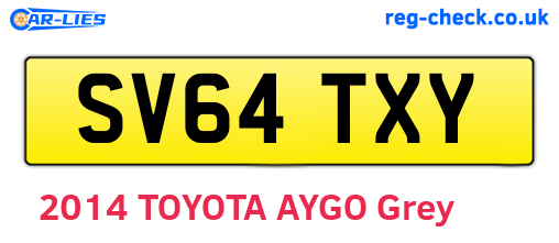 SV64TXY are the vehicle registration plates.