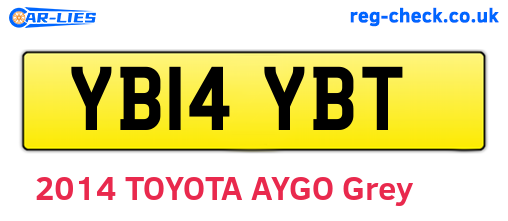 YB14YBT are the vehicle registration plates.