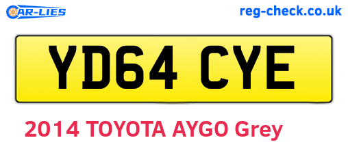 YD64CYE are the vehicle registration plates.