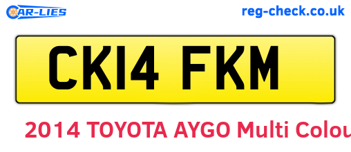 CK14FKM are the vehicle registration plates.