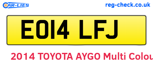 EO14LFJ are the vehicle registration plates.