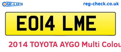 EO14LME are the vehicle registration plates.