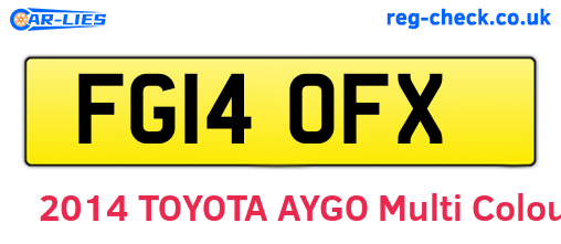 FG14OFX are the vehicle registration plates.