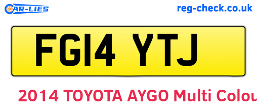 FG14YTJ are the vehicle registration plates.