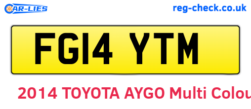 FG14YTM are the vehicle registration plates.