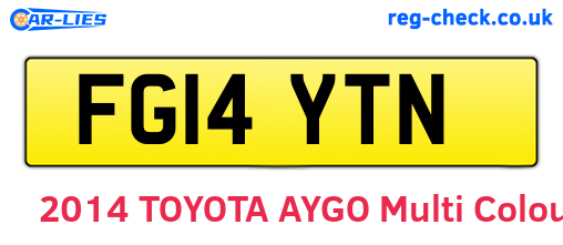 FG14YTN are the vehicle registration plates.
