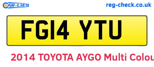 FG14YTU are the vehicle registration plates.