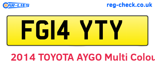 FG14YTY are the vehicle registration plates.