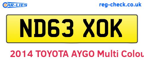 ND63XOK are the vehicle registration plates.